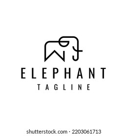 Modern And Minimal Elephant Vector Logo Design