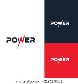 Modern, minimal, flat design power logo template
