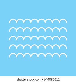 Modern minimal flat design style. Wave thin line symbol, Waves outline icon