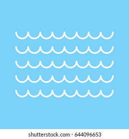 Modern minimal flat design style. Wave thin line symbol, Waves outline icon
