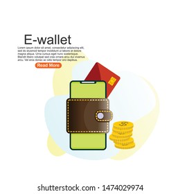 	
Modern minimal flat thin line digital wallet concept vector illustration. vector
