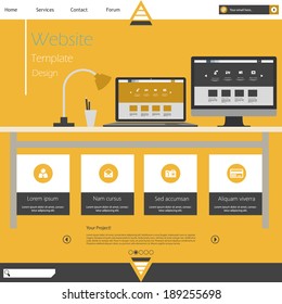 Modern Minimal Flat Website Design Template Eps 10