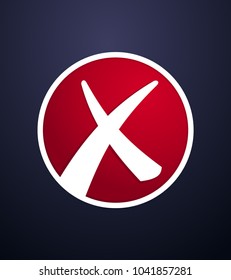 modern and minimal folded ribbon style initial logo in red background