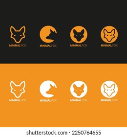 Modern minimal fox logo design
