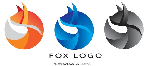 A modern and minimal fox logo design, perfect for branding, business identity, and creative projects. Clean, sleek, Vector artwork.