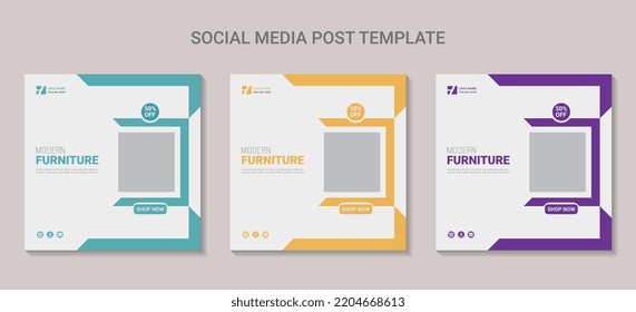 Modern and minimal furniture for social media post collection