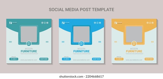 Modern and minimal furniture for social media post collection