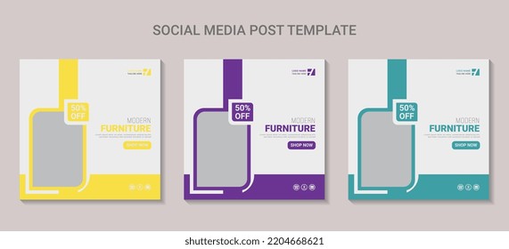 Modern and minimal furniture for social media post collection