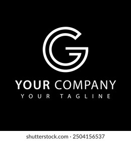 Modern and minimal G shaped letter logo design