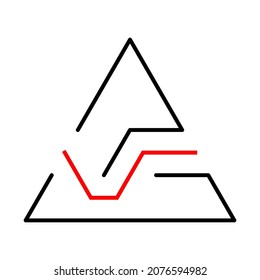 Modern, minimal geometric lines logo, icon