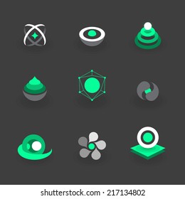 Modern and Minimal Geometric Logo Elements icon set 1