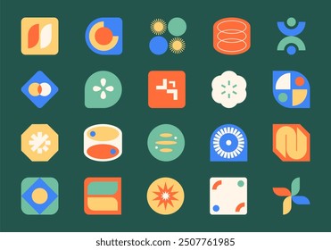 Modern Minimal Geometric Sticker Element Set