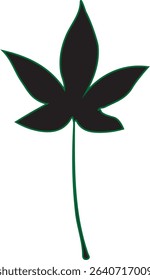 Modern minimal green leaf vector with clean lines. Great for nature branding, eco design, and minimal art projects.