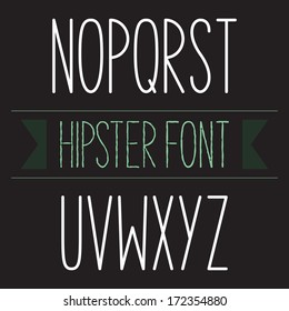 Modern minimal hipster font alphabet; Sans-serif elegant light font, vector alphabet letters design.  Heavy (bold, black, book) version