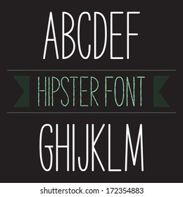 Modern minimal hipster font alphabet; Sans-serif elegant light font, vector alphabet letters design.  Heavy (bold, black, book) version