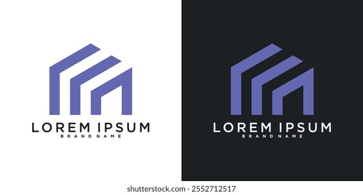 Modern minimal home logo design. Premium Vector