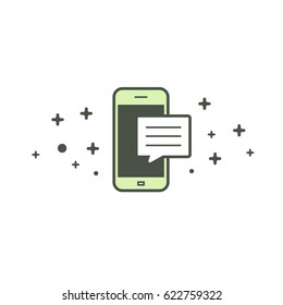 Modern minimal illustration for mobile messaging