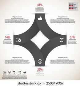 Modern minimal infographics template.EPS 10 vector.Icons and text for 4 options. Can be used for any project