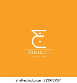 Modern minimal initial letter E alphabet business logo