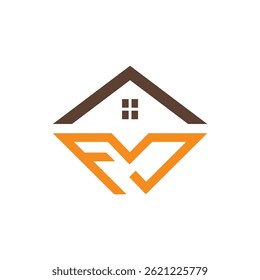 Modern and Minimal Initial Letter FW or WF with Building. Best for real estate company. 