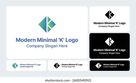 Modern Minimal 'K' Logo: Sleek and Understated Design
