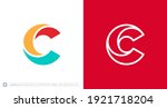 Modern and Minimal layered letter C logo, simple initial C monogram logo vector template