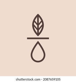 modern minimal leaf drop logo
