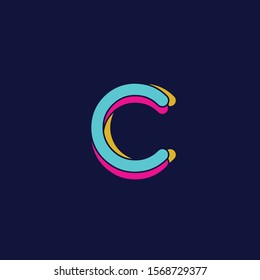 Modern minimal letter alphabet - vector