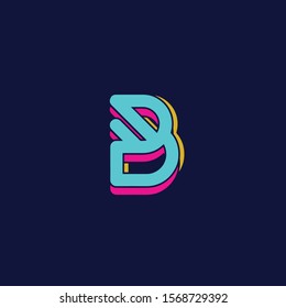 Modern minimal letter alphabet - vector