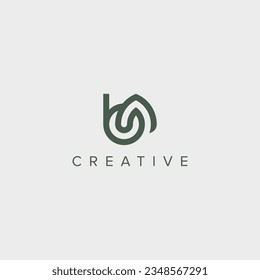 Modern minimal letter BA AB logo design template - vector.