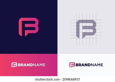 Modern and minimal letter "BF" letter logo