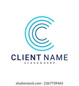 Modern and Minimal letter C logo. Simple initial C monogram logo design vector template.