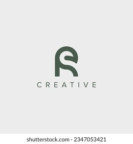 Modern minimal letter RE ER logo design template - vector.