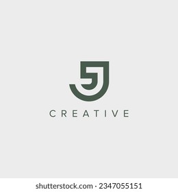 Modern minimal letter JS SJ logo design template - vector.