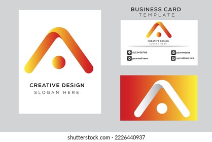 Modern minimal letter A logo design with black and white background