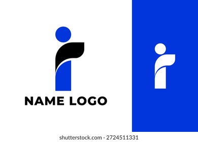 Diseño moderno de logotipo de letra mínima I con estilo creativo colorido para marca, inicio, Tecnología y negocios digitales