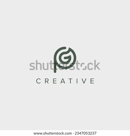 Modern minimal letter PG GP logo design template - vector.