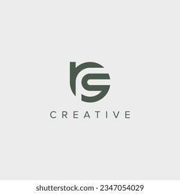 Modern minimal letter RS SR logo design template - vector.