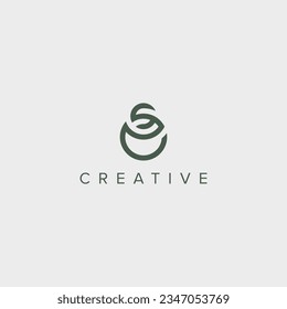 Modern minimal letter SE ES logo design template - vector.