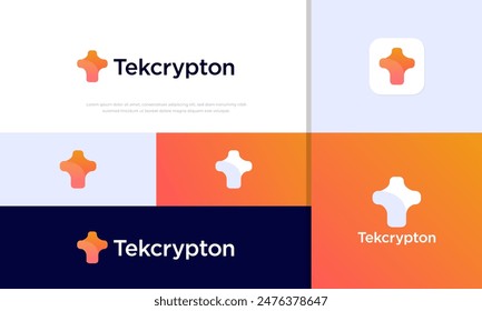Modern minimal letter T cryptocurrency Logo. Modern T Letter Logo Design. Technology abstract monogram logo. Flat Vector Logo Design Template Elements