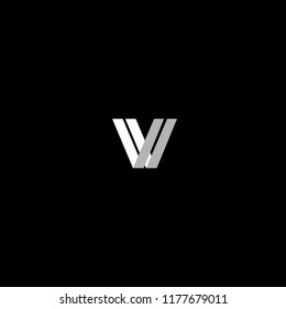Modern and Minimal Letter VV or V Logo Design , Solid Iconic Logo Design