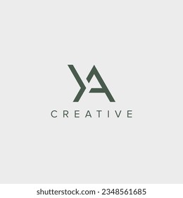 Modern minimal letter YA AY logo design template - vector.