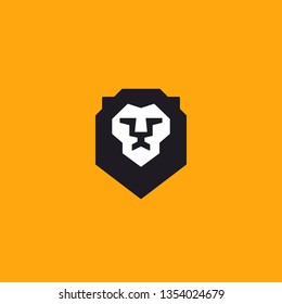 Modern minimal lion head vector logo. Classic heraldic lion face logo design. Premium luxury business symbol. Vector illustration.