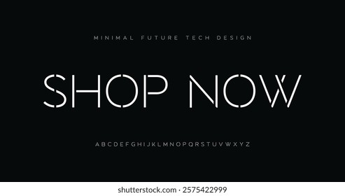 Modern minimal logo alphabet font. Abstract scifi science futuristic typography sport, technology, fashion, digital, future creative logos fonts. vector illustration