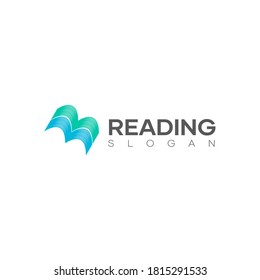 Modern minimal logo design book shape with line art. Book theme logo design with an abstract shape that resembles a book shape. logo vector