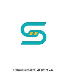 Modern and minimal logo design featuring a stylized 'S' monogram in teal and gold.