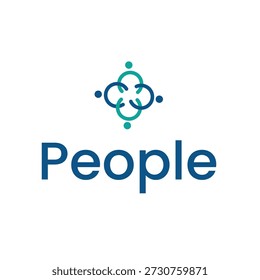 Diseño de logotipo moderno y mínimo que representa a las personas, la unidad y la conexión humana. Adecuado para ONG, organizaciones de mano de obra humana, servicios comunitarios, grupos de bienestar social, atención médica, educación e iniciativas sin fines de lucro. Logotipo de Vector limpio aislado sobre fondo blanco.