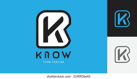 Modern minimal Logo K letters. Classic Lettering Minimal Fashion Designs. Elegant awesome Typography. creative Know logo