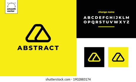 Modern and minimal logo | letter A monogram in black and yellow