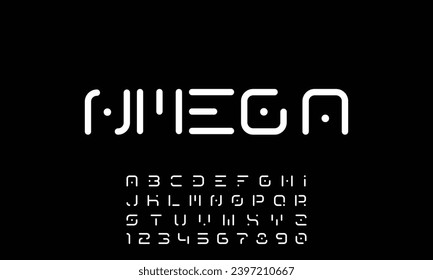Modern minimal lowercase style font design, alphabet letters and numbers vector illustration